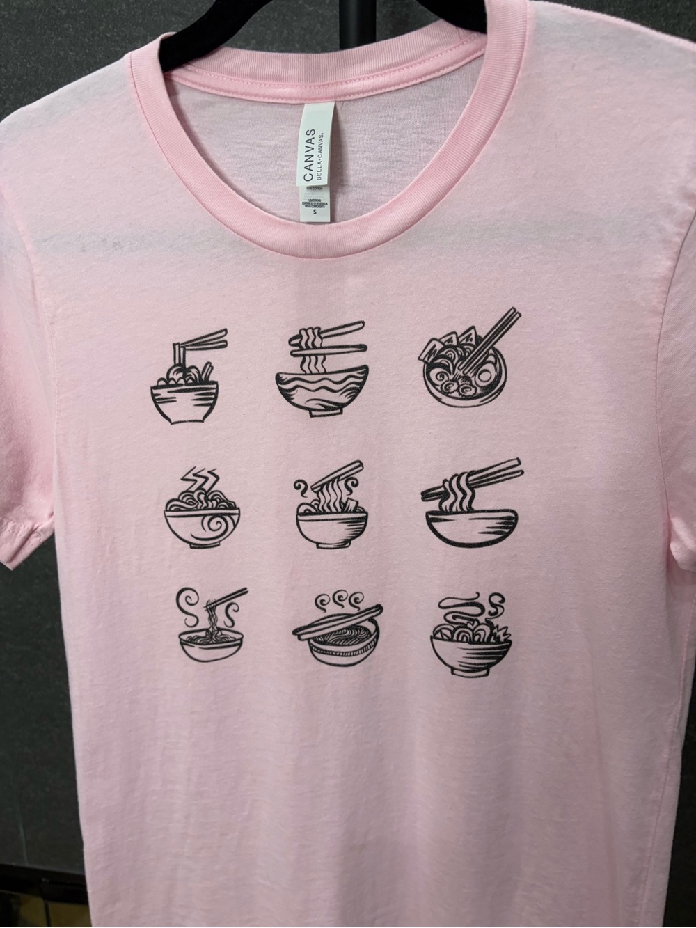 Bella Canvas Ramen Graphic Tee Pink Cotton Size Small - Picture 10 of 12